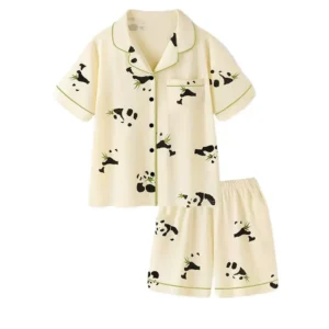 WPCTPM000198-0201-01 Panda Print Pajama Set for Home Wear