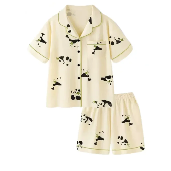 WPCTPM000198-0201-01 Panda Print Pajama Set for Home Wear