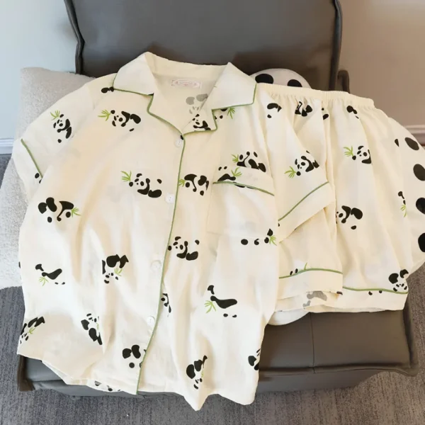 WPCTPM000198-0201-04 Panda Print Pajama Set for Home Wear