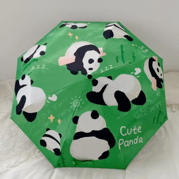 WPLSUB000257-0258-01 Green Panda Automatic Umbrella