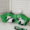WPLSUB000257-0258-02 Green Panda-Themed Automatic Umbrella for Sun and Rain