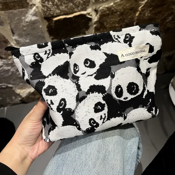 WPBGHB000207 Panda Art Style Canvas Portable Handbag Large