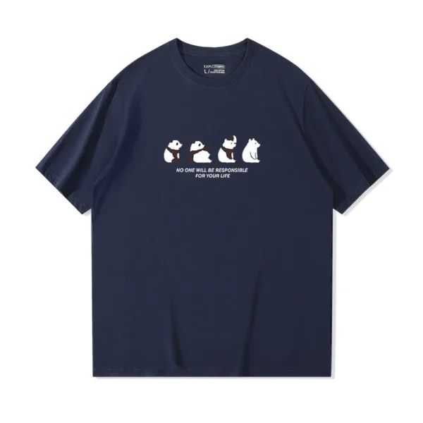 WPCTTS000468 Trendy Lazy Panda Men's Cotton Short-Sleeve T-Shirt