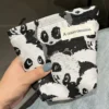 WPBGHB000208 Panda Art Style Makeup Bag Organizer Canvas Portable Handbag