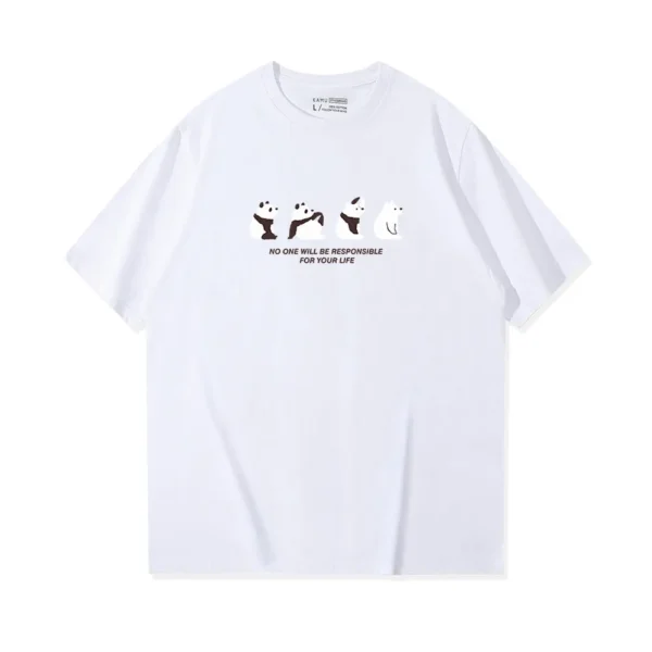WPCTTS000456 Trendy Lazy Panda Men's Cotton Short-Sleeve T-Shirt