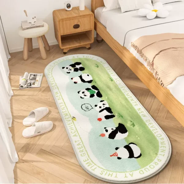 Cartoon Cute Style Panda Bedroom Decor Long Rug