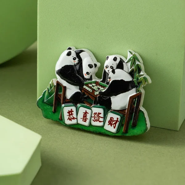 WPDCFM000010 Panda Mahjong Fridge Magnet