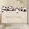 WPHHCR000074 Cartoon Panda Entrance Doormat Non-Slip Floor Mat for Entryway