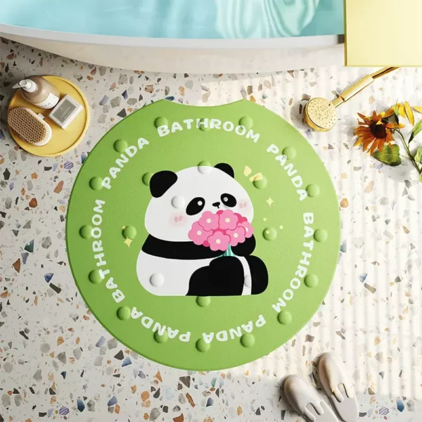 WPHHCR000062 Cartoon Panda Non-Slip Shower Mat Bathroom Rug