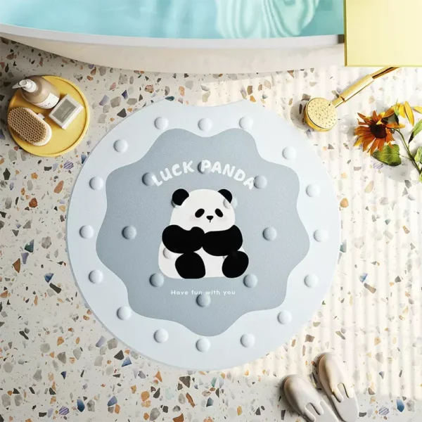 WPHHCR000063 Cartoon Panda Non-Slip Shower Mat Bathroom Rug