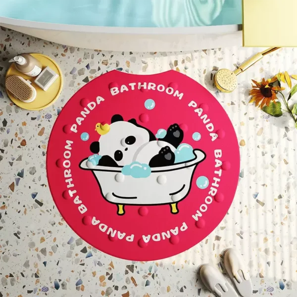 WPHHCR000066 Cartoon Panda Non-Slip Shower Mat Bathroom Rug