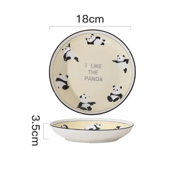WPHHTW000175 Cartoon Panda Tableware Set Ceramic Dinner Plates, Bowls