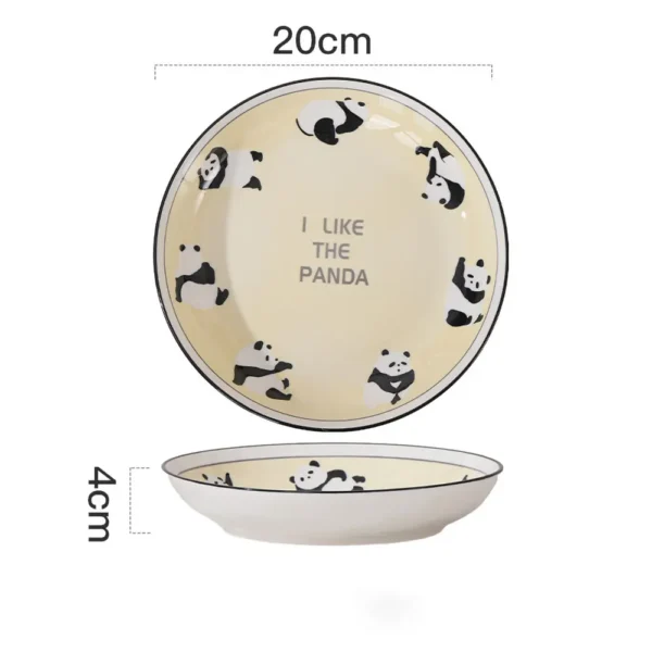 WPHHTW000176 cute panda 8-inch dinner plate