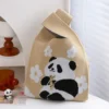 Casual Cute Panda Small Woven Tote Bag