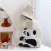 Casual Cute Panda Small Woven Tote Bag