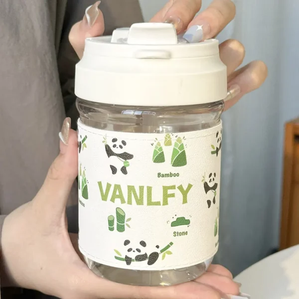 WPLSCPPC0053 Charming Panda Plastic Portable Cup Travel Mug Sippy