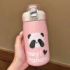 Large Pink Cartoon Panda Portable Thermos