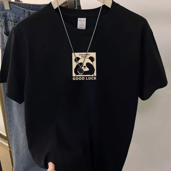WPCTTS000449 Panda Cotton T-Shirt Black