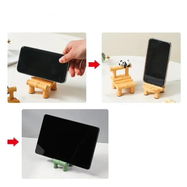 WPASPH000323-0326-03 Creative Panda and Bench Phone Holder Desk Decor Ornament