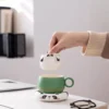 WPLSCPTC0001-04 Creative Panda Ceramic Tea Cup with Water Separation