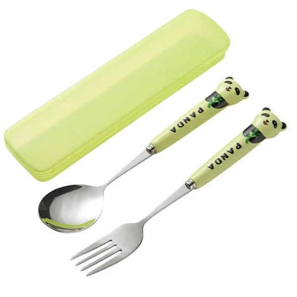 Panda Portable Cutlery Set Green