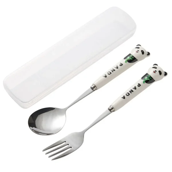 Panda Portable Cutlery Set White