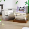 WPLSCD000353 Creative Panda Rotating Perpetual Calendar Wooden Desk Decor