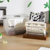WPLSCD000354 Creative Panda Rotating Perpetual Calendar Wooden Desk Decor