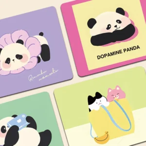 WPASMP000041-0047 Cartoon Panda Small Mouse Pad Desk Mat
