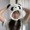 Cute Cartoon Plush Panda Warm Headwrap Hooded Hat