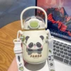 WPLSCPTM0122 Cute Panda Straw Thermos for Kids White