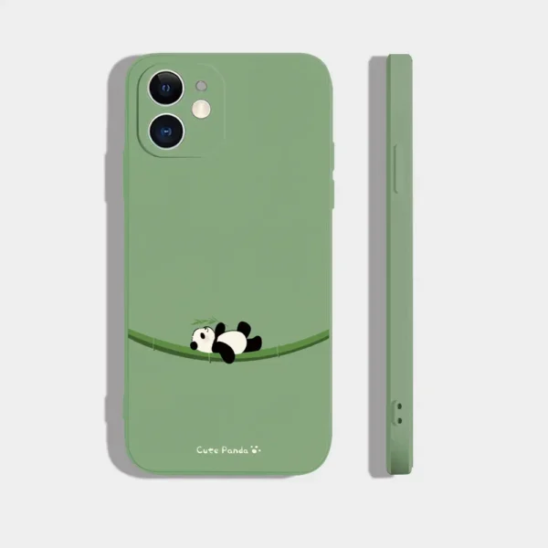 WPASPC000433 Cute Panda Lying on Bamboo Minimalist Apple iPhone Case