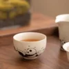 WPLSCPTC0007-0008-02 Cute Panda Pattern Tea Cup 4-Piece Set Gift Box