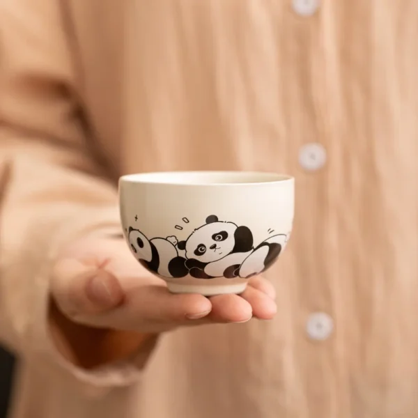 WPLSCPTC0007 Cute Panda Pattern Tea Cup 4-Piece Set Gift Box