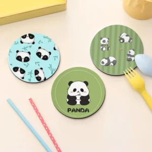 WPLSCS000283-0291 Cute Panda Round Coaster