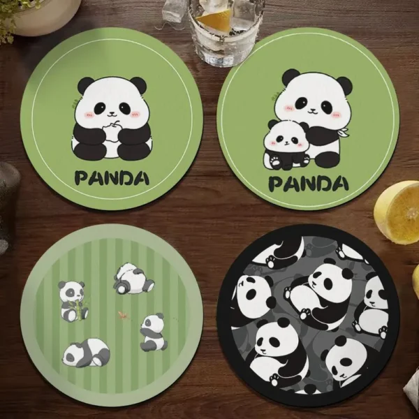 WPLSCS000290 Cute Panda Round Coaster