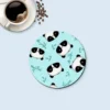 WPLSCS000284 Cute Panda Round Coaster Stain-Resistant, Absorbent, Non-Slip