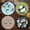WPLSCS000291 Cute Panda Round Coaster Stain-Resistant, Absorbent, Non-Slip