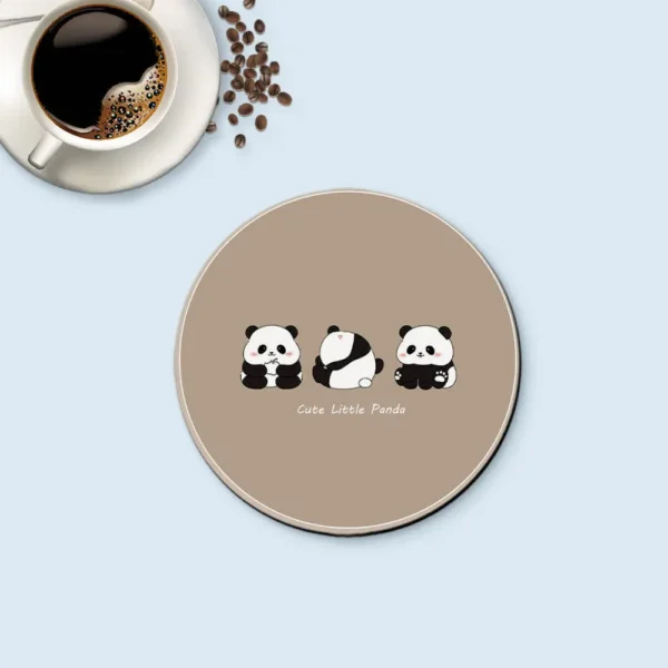 WPLSCS000287 Cute Panda Round Coaster