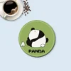 WPLSCS000288 Cute Panda Round Coaster Stain-Resistant, Absorbent, Non-Slip