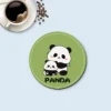 WPLSCS000289 Cute Panda Round Coaster Stain-Resistant, Absorbent, Non-Slip