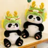 WPDTPT000086-03 Cute Panda With Dragon Style Hat Plush Toy Doll