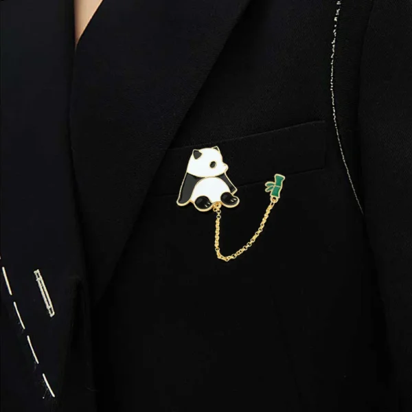 WPDCBR000118-0125-02 Delicate Cute Panda Brooch Pin, Clothing and Bag Accessory