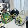 WPBGST000009-01 Ethnic Embroidered Panda Shoulder Tote Bag