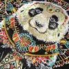 WPCTTS000486-0495-03 Ethnic Style Embroidered Panda Vintage Short-Sleeve T-shirt