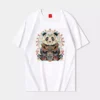 WPCTTS000486 Ethnic Embroidered Panda Vintage T-shirt White
