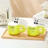 WPLSCPMU0173-0176-02 Fresh and Cute Style Panda Ceramic Mug with Lid and Spoon