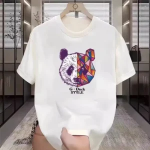 Geometric Panda T-Shirt White