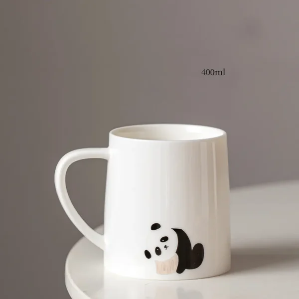 WPLSCPMU0177-01 White Porcelain Mug with Panda Design