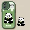 Leather Texture Panda Silicone Apple iPhone Case